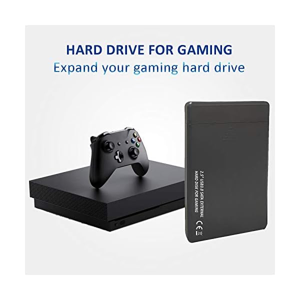 Storite 500 GB externes Gaming-Laufwerk, 2,5-Zoll-Festplatte, tragbare Externe 3.0-USB-Festplatte, Speicherung und Backup, Game Drive für Xbox PS4 PS3 PC-Spiele Android (Schwarz) – Bild 3