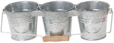 Hit Corp 8331 14.5 X 4.75 Galvanized 3-Pail Planter With Handle by Houston International