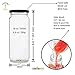 Glass Smoothie Jars with Lids for Drinking and Storage - Set of 6 | Water Bottle or Reusable Container for Juice, Milk, Kombucha, Bulk Foods, Beverages | 16 Oz Clear with Wide Mouth | Bonus Straw Lid