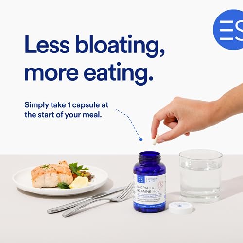 Essential Stacks Betaine HCL with Pepsin, Ox Bile, Organic Gentian