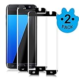 Black-[2 Pack]TicTacTechs S7 Edge Screen Protector,Full Screen Coverage,9H Hardness,Anti-Scratch,HD Ultra-clear,Bubble Free,Tempered Glass Screen Protectors For Samsung Galaxy S7 Edge Screen Protector