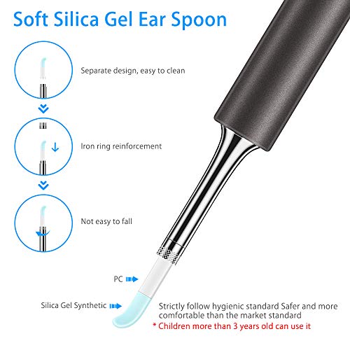 Ear Wax Removal, Earwax Endoscope Remover Tools Ear Scope Otoscope with Light Wireless Ear Camera 1080P HD with 6 LED Lights Ear Cleaner Earwax Candles for iPhone, iPad, Android Smart Phones, Tablet