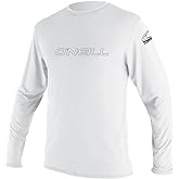 O'Neill Men’s Basic Skins Long Sleeve Sun Shirt, UPF 50+ Sun and Rash Protection for Surfing and All Outdoor Activities, White, Large