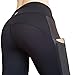 MYoga Women's Yoga Pants Workout Capri Leggings Running Tights w Side Pocket (M, Black)