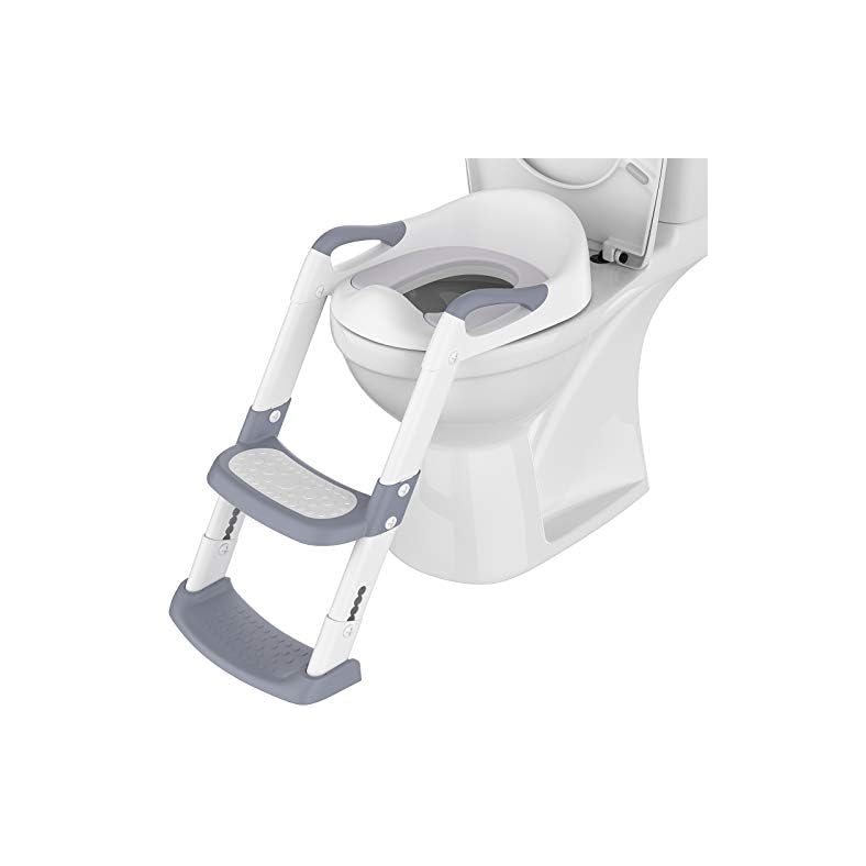 Potty Training Toilet Seat with Step Stool Ladder Toddlers Foldable Potty Training Chair Seats with Handles Splash Guard…