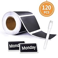 Chalkboard Labels-120 pcs Waterproof Reusable Blackboard Stickers with 1 Free Erasable Chalk Pen for Mason Jars, Parties, Craft Rooms, Weddings,Store and Decoration and Organize Your Home & Kitchen