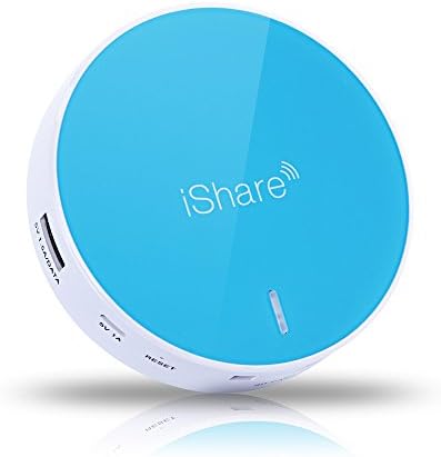 Multifunction Wireless Travel Router,Wireless Storage,SD Card USB Disk Portable Hard Drive Reader, 4800mAh External Battery Power Bank,3G/4G Dongle Reader Blue