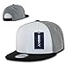 DECKY 3 Tone Flat Bill Snapbacks, Grey/Black