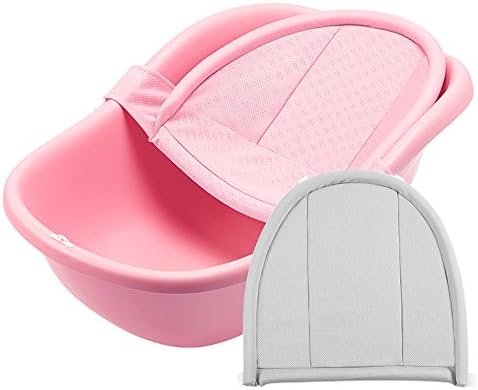 Cqq bathtub Baby Bathtub Large Newborn Can Sit On The Baby Tub Children's And Children's Bath Products (color : Pink+bath net+shampoo board)