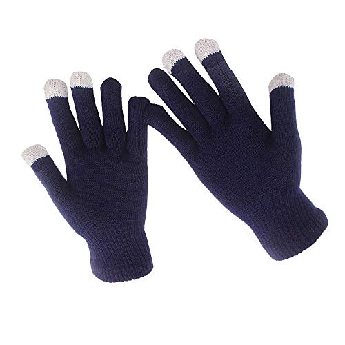 Pausseo Men Women Winter Cashmere Knit Touchscreen Fingers Boys Male Girls Female Lady Warm Fleece Thicken Lovely Outdoor Mittens Students Knitted Wool Casual Solid Color Play Snow Glove