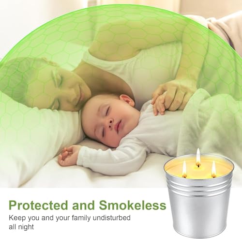 2 x 17oz Citronella Candle Outdoor Large 3-Wick Bucket Citronella Candle for Home Patio up to 240 Hours, Natural Soy Wax Lemograss Candle for Outside Garden Backyard Balcony Summer Camping