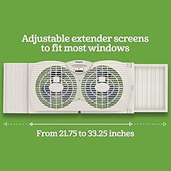 HOLMES Dual Blade Manual Window Fan, White, One Size