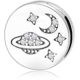 MEETCCY 925 Sterling Silver Reflexions Bracelet for Women Mesh Bracelet Clip Beads Safe Chain.Birthday Christmas for Friends Mothers (Star Charm)