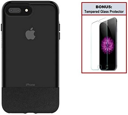 Otterbox Exclusive Bundle: Ultra-Slim Case for iPhone 8 Plus/7 Plus – Extreme Drop Protection - Premium Leather - Scratch Resistant – Black + Bonus Clear Tempered Glass Screen Protector
