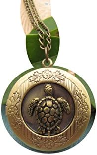 Bronze Personalized Turtle Locket Necklace,turtle Jewelry,sea Turtle Locket ,beach Jewelry,5pcs