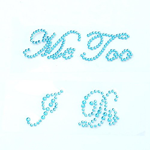 QTMY Rhinestone "I Do, Me Too" Stickers for Wedding Bridal Shoes (Blue)