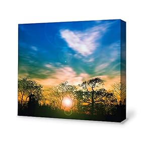 Canvas Wall Art for Living Room,Bedroom Home Artwork Paintings Secret Paradise Under The Sunset Ready to Hang - 12x12 inches