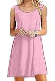 GABREBI Women's Casual Loose T-Shirt Dress Sleeveless Summer Tank Plus Size Swing Dresses