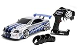 Jada 99701 Toys Fast & Furious Brian's Nissan Skyline GT-R (BN34) Drift Power Slide RC Radio Remote Control Toy Race Car with Extra Tires