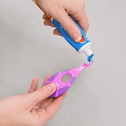 Baby/Toddler Small Teether Toothbrushes 4-Pack, Oral Hygiene, Purple and Pink