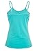 BeautyIn Women's Seamless Stretchy Soft Camisole Cami Bra Tank Top Solid Color,2 Pk Aqua / Black,Medium