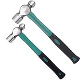 2Pcs Green Ball Pein Hammer Set with Rubber