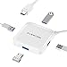 LENTION USB-C Hub with 4 USB 3.0 Ports for Apple MacBook 12" / New MacBook Pro 13" 15" / Dell XPS / ChromeBook Pixel and More, Multi-Port Adapter - White