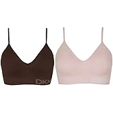 DKNY 2-Pack Seamless Bra (Dark Brown/Pearl Pink), Size Small