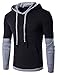 Men's Long Sleeve T-Shirt Casual Slim Fit Pullover Hoodies B26-Black L