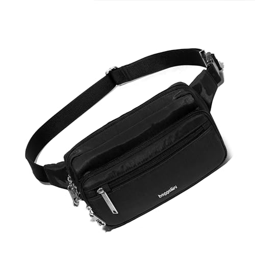 Baggallini Securtex Anti-Theft Belt Fanny Pack for Women RFID Wallet Locking Zipper-Travel Bag Crossbody Purse