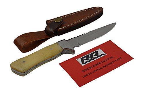 Rogue River Tactical Knives Hunting Knife Small Straight Back Fixed Blade Bone Handle Skinner Skinning Knife