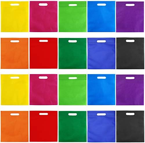 Aneco 50 Pieces 9.5 by 11.5 Inches Non-Woven Bags Poly Goodie Treat Bag