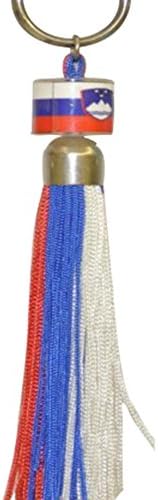Slovenia Mini Small Flag Ring Tassel