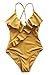 Cupshe Fashion Happy Ending Solid One-Piece Swimsuit Beach Swimwear Bathing Suit (XL),Yellow