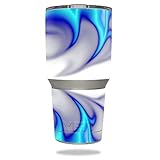 MightySkins Protective Vinyl Skin Decal for YETI 30 oz Rambler Tumbler wrap cover sticker skins Blue Fire