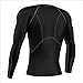 Hawk Sports Compression Armour Base layer Top Skin Fit Shirt + Leggings set (Small, Black/GreyTop)