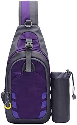 Waist Bag Casual Running Unisex Waterproof Nylon Crossbody Shoulder Chest Bag with Water Bottle Pocket - Purple Sports Waterproof Ultra Slim Adjustable Strap for Outdoors Workout Traveling 19Kenbeton