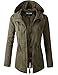 TOP LEGGING TL Women's Anorak Utility Parka Jacket, Long Military Cargo Parka, Regular & Plus Size Olive 3XL