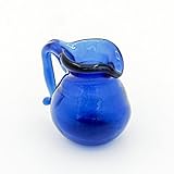 Odoria 1:12 Miniature Blue Glass Vase Water Pitcher Dollhouse Decoration Accessories