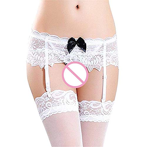 image for SuperUS Women's Lace Garter Belt Set with Butterfly Panty Does Not Con