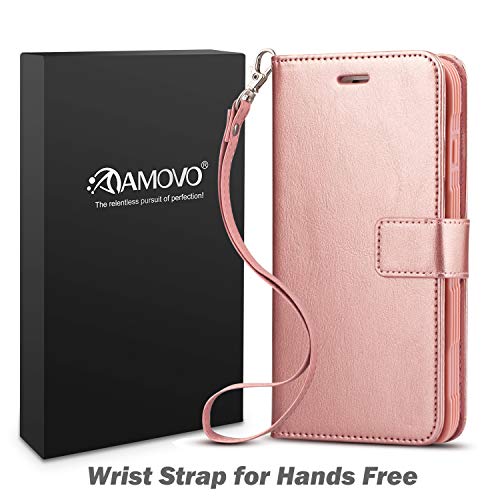 AMOVO Case for iPhone 11 Pro (5.8'') [2 in 1] iPhone 11 Pro Wallet Case Detachable [Vegan Leather] [Hand Strap] [Stand Feature] iPhone 11 Pro Flip Folio Case Cover with Gift Box Package (Rosegold) - Thumbnail 6