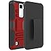 K8 Case, Escape 3 Case, Phoenix 2 Case, Zenic(TM) Hybrid Dual Layer Armor Defender Full-body Protective Case Cover with Kickstand & Belt Clip Holster Combo for LG K8/Escape 3/Phoenix 2 (Red/Black)