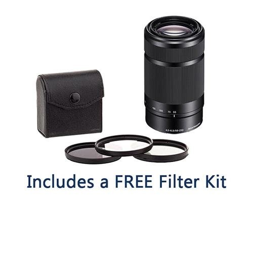 Sony 55-210mm F/4.5-6.3 OSS E-Mount Camera Lens. #SEL55210 Value Kit With Acc