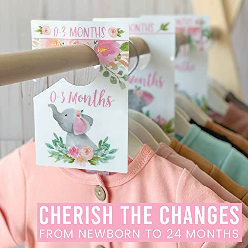 6 Baby Closet Size Dividers Baby Girl Elephant Baby Closet Dividers