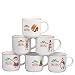Set of 6 Large-sized 14 Ounce Ceramic Coffee Mugs Christmas Theme