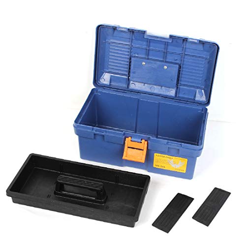 New Lon0167 2-Layer-Kunststoff-Kleinwerkzeug-Hardware-Box Orange Vorgestellt Navy Blue(id:160 10 13 e82) – Bild 3