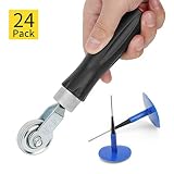 Lenmumu 6MM Tyre Repair Plug Patch and Tire Repair Stitcher, Tire Repair Tool Kits for Auto Car Motorcycle Bike Bicycle Scooter (24 Pcs Tire Patches + 1 Tire Repair Stitcher)