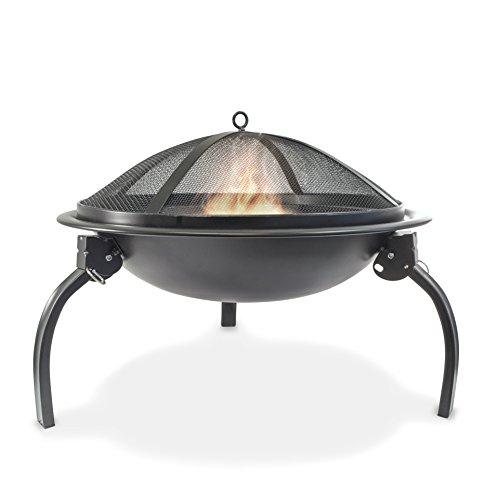 Durable 22-inch Portable Folding Fire Pit with Carrying Bag and Fire Poker