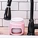 Goodscious Mason Jar Ceramic Sponge Holder Farmhouse Kitchen Decor Sponge Caddy - Sink Organizer - Ceramic Sink Caddy for Rustic Kitchen Counter Decor (Pink)