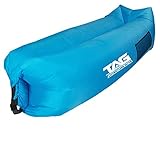 Inflatable Lounger Air Sofa - Seconds to Inflate & Puncture Resistant w/ Metal Securing Stake + 3 Pockets - Air Lounger Inflatable Couch Perfect for Outdoors, Camping, Beach, Park or Pool